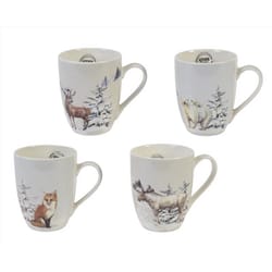 Decoris Animals White Christmas Animal Mug 4.13 in.