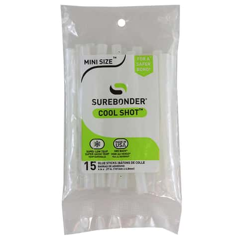 Cool Shot Hot Glue Sticks, Ultra Low Temperature, Mini Size 4 - 15 Pack  (CS-15)