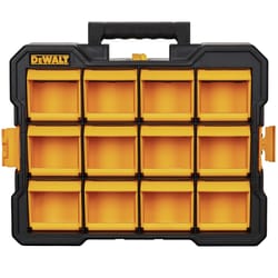 DeWalt 4.2 in. W X 13.5 in. H Flip Bin Storage Organizer Plastic 12 compartments Yellow