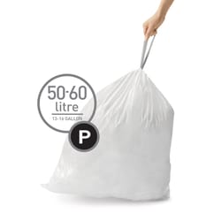 simplehuman  Custom Fit Code P  16 gal. Trash Can Liners  Drawstring  60 pk 