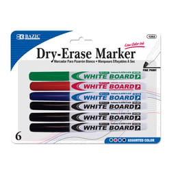 Dry Erase Markers - Magnetic Whiteboard Markers with Cap Mounted Eraser -  Markers For Dry Erase Board - Fine Tip Marker For Whiteboard Low Odor (6)