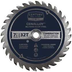Century Drill & Tool 7-1/4 in. D Combination Steel Circular Saw Blade 32 teeth 1 pc