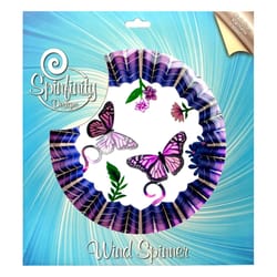 Spinfinity Designs Multi-color Stainless Steel 12 in. 3D Purple Butterfly Large Outdoor Spinner