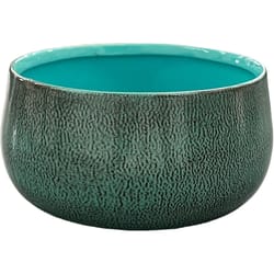 Robert Allen 5 in. D Steel Mini Bella Bowl Planter Surf Blue