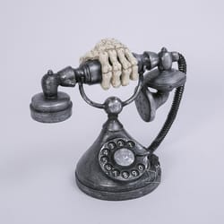 Gerson Halloween Antique Telephone with Skeleton Hand Resin 1 pc