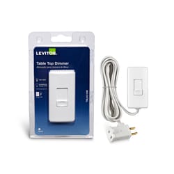 Leviton White 150/300 W Plug-In Dimmer Slide Switch 1 pk