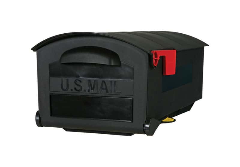 Gibraltar Mailboxes Patriot Large Plastic Post Mounted Black Mailbox 9
