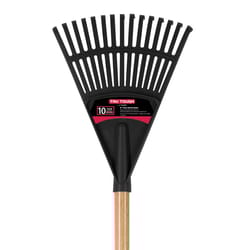 Truper Tru-Tough 54.5 in. 15 Tine Poly Shrub Rake Wood Handle