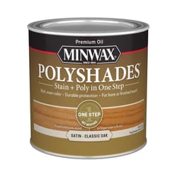 Minwax PolyShades Semi-Transparent Satin Classic Oak Oil-Based Stain/Polyurethane Finish 1/2 pt