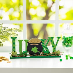 Glitzhome St Patrick's Lucky Table Decor MDF 1 pc