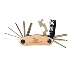 Kikkerland Fiets Nickel/Steel 16 in 1 Bike Tool Wood