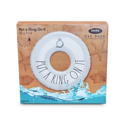 CocoNut Float Rae Dunn White Vinyl Inflatable Put A Ring On It Pool Float Tube