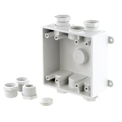 TayMac 26-1/2 cu in Square Plastic 2 gang Outlet Box White