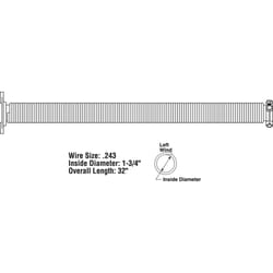 Prime-Line 32 in. L 150 lb Garage Door Torsion Spring