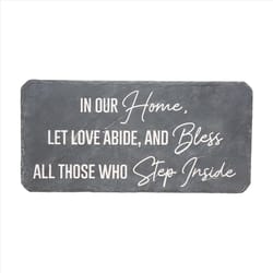 Pavilion Stones with Stories Gray Cement/Stone 7.75 in. H X 16 in. L X 0.75 in. W Blessed Home Stepp