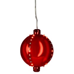 Celebrations LED Red Snow Fall Ornament 4 in. Hanging Decor