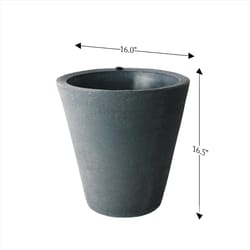 Algreen Products 16.5 in. H X 16 in. W X 16 in. D Plastic Olympus Planter Warm Gray