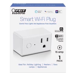 Feit Smart Home Commercial and Residential Plastic Indoor Smart-Enabled Plug 1-15R