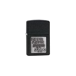 Zippo Black Silver Zippo Logo Lighter 1 pk