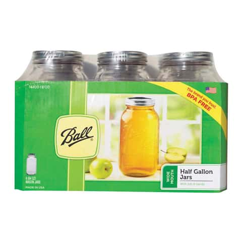 Ball 64oz Wide Mouth Mason Jars, 6 pack - Ace Hardware