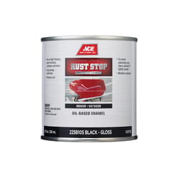 Ace Rust Stop Indoor / Outdoor Gloss Black Oil-Based Enamel Rust Preventative Paint 1/2 pt