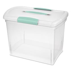 Sterilite 2.7 cu ft Clear Storage Box 11.5 in. H X 9.75 in. W X 15.25 in. D Stackable