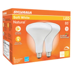 Sylvania Natural BR40 E26 (Medium) LED Floodlight Bulb Soft White 85 W 2 pk