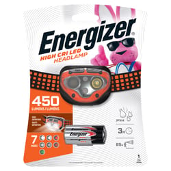 Energizer Vision Ultra High CRI 450 lm Black/Orange LED Head Lamp AAA Battery
