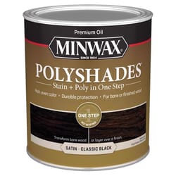 Minwax PolyShades Semi-Transparent Satin Classic Black Oil-Based Stain/Polyurethane Finish 1 qt