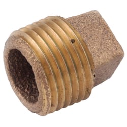 Anderson Metals 1-1/4 in. MPT Brass Square Head Cored Plug