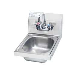 Krowne Hand Sink Series 12 in. W X 17 in. D Wall-Mount Stainless Steel Hand Sink with Faucet