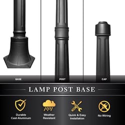 Classy Caps Matte Solar Powered Lamp Post 1 pk