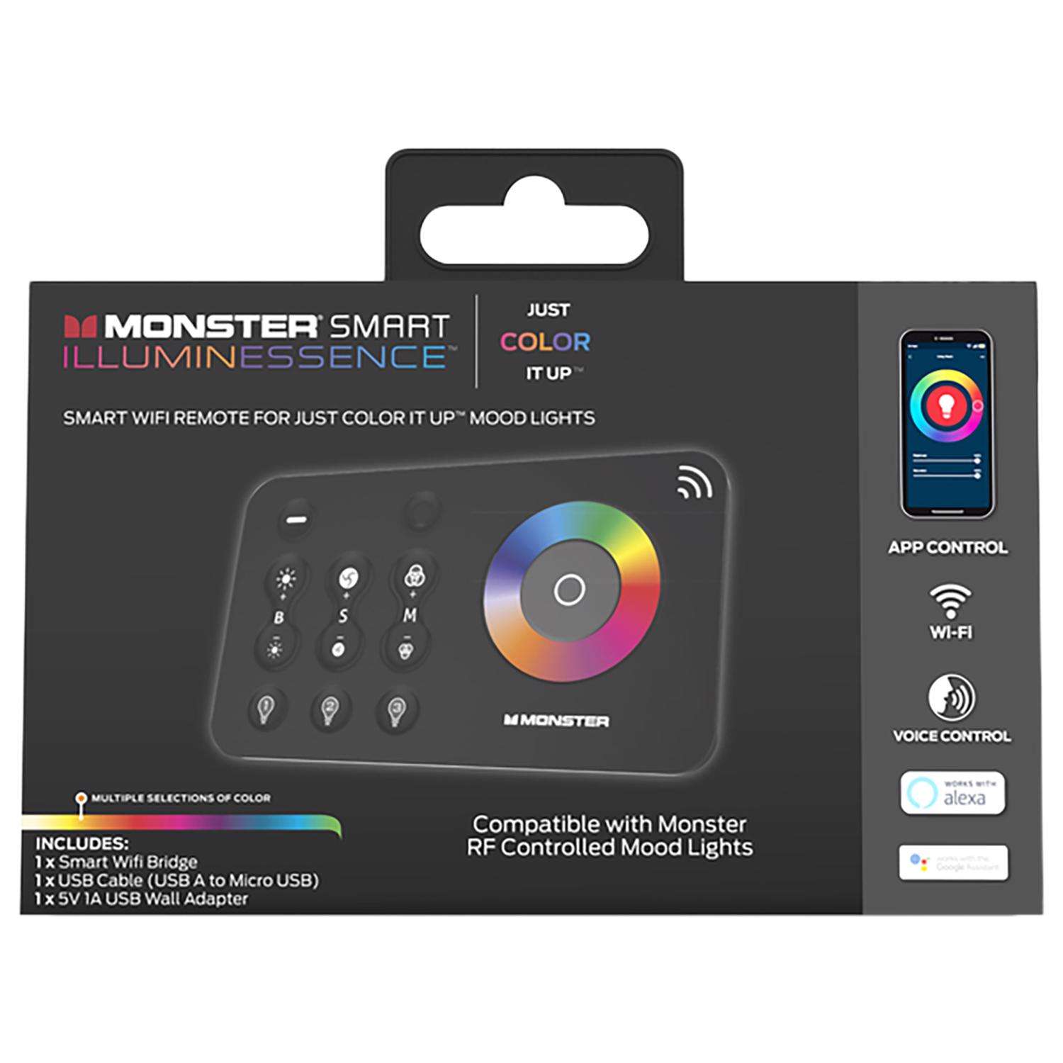 Monster Just Color It Up Wireless Mood Light WiFi Bridge Black 1 pk - Ace  Hardware