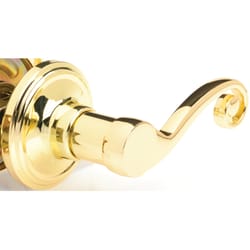 Ace Scroll Polished Brass Passage Lever Right or Left Handed
