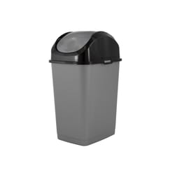 Superio Brand 10 L Gray Plastic Slim Swing Trash Can