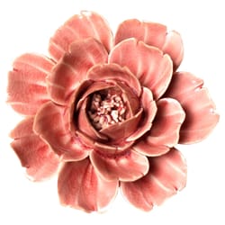Chive Ceramic Flower Collection 5 2 in. H X 4 in. L Glazed Pink Ceramic Rose Wall Flower