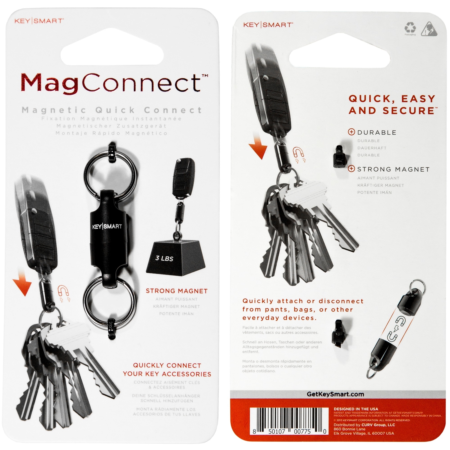 Photos - Wrench KeySmart Mag Connect Steel Black Magnetic Key Holder KS814-BLK