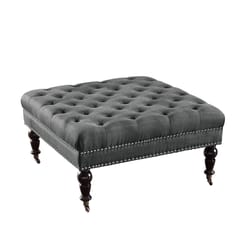 Linon Home Decor Charcoal Gray Fabric Ottoman