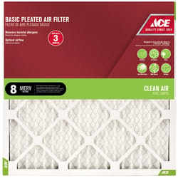 Ace 14 in. W X 30 in. H X 1 in. D Synthetic 8 MERV Pleated Air Filter 1 pk