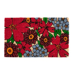 Entryways 17 in. W X 28 in. L Multicolored Forget-Me-Nots Coir Door Mat