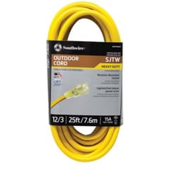 Southwire Outdoor 25 ft. L Yellow Extension Cord 12/3 SJTW