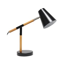 Simple Designs 15.5 in. Black Desk Lamp