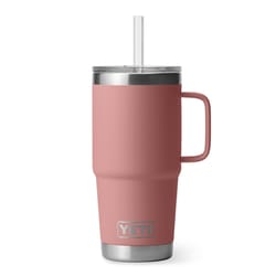 YETI Rambler 25 oz Sandstone PInk BPA Free Straw Mug