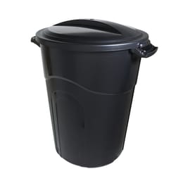 United Solutions Rough &amp; Rugged 32 gal Black Plastic Garbage Can Lid Included