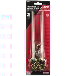 Ace Small Zinc-Plated Gold Steel 7.75 in. L Swing Hook Kit 225 lb 2 pk