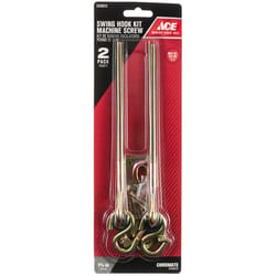 Ace Small Zinc-Plated Gold Steel 7.75 in. L Swing Hook Kit 225 lb 2 pk