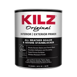 KILZ Original Interior/Exterior White Flat Oil-Based Alkyd Oil Primer 32 oz