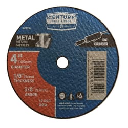 Century Drill & Tool 4 in. D X 3/8 in. Aluminum Oxide A24R Cutting/Grinding Wheel 1 pc