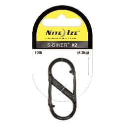 Nite Ize S-Biner 1.8 in. D Stainless Steel Black Carabiner Key Holder