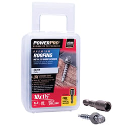 HILLMAN Power Pro No. 10 Ga. X 1.5 in. L Hex Drive Hex Washer Head Fine Roofing Screws